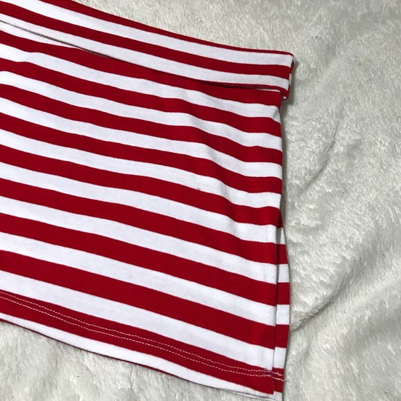 Red and White Striped Skirt - Picture 2 of 2